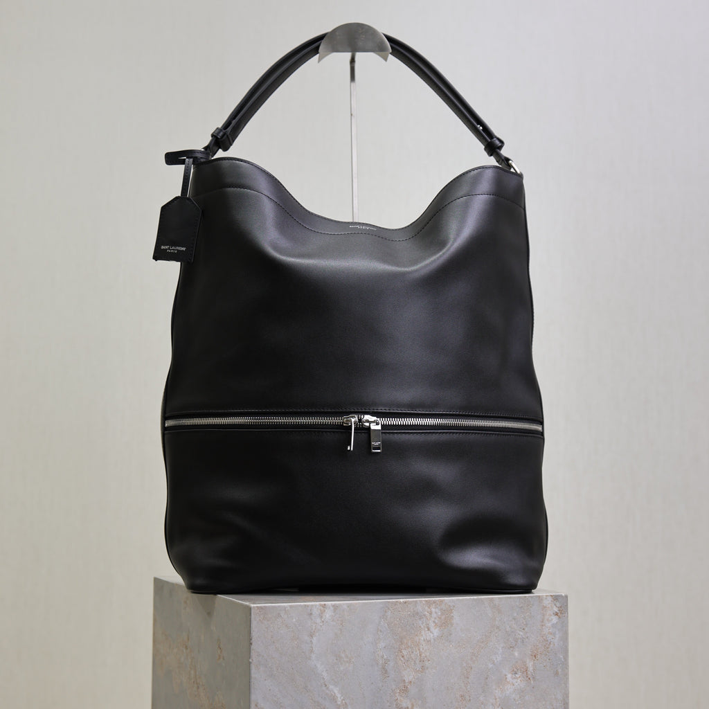 YSL Tag Hobo 31cm Black Cowhide