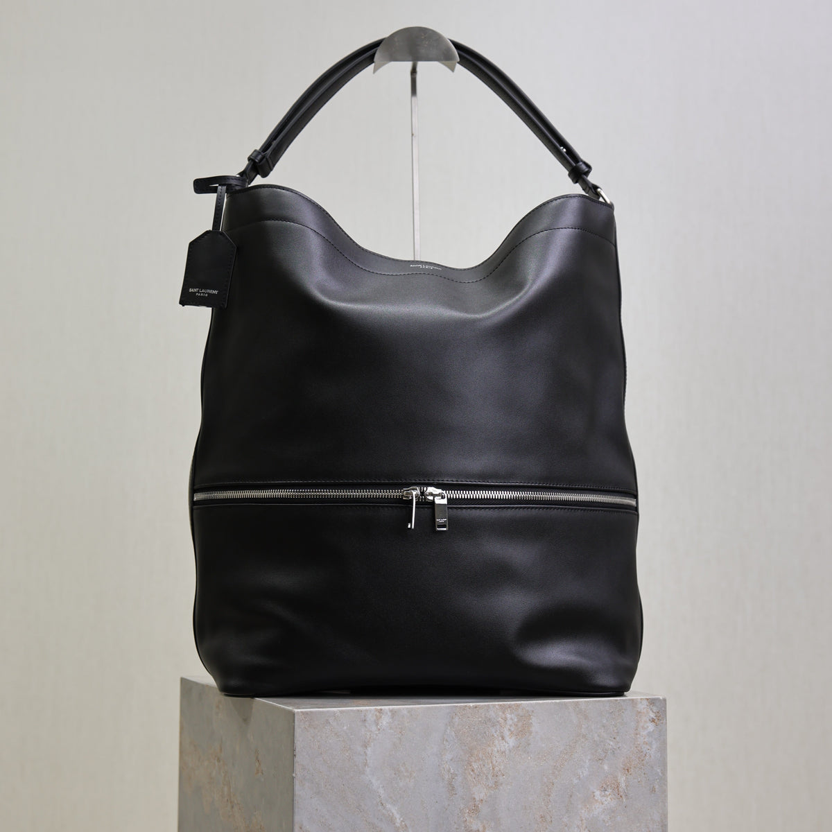 YSL Tag Hobo 31cm Black Cowhide