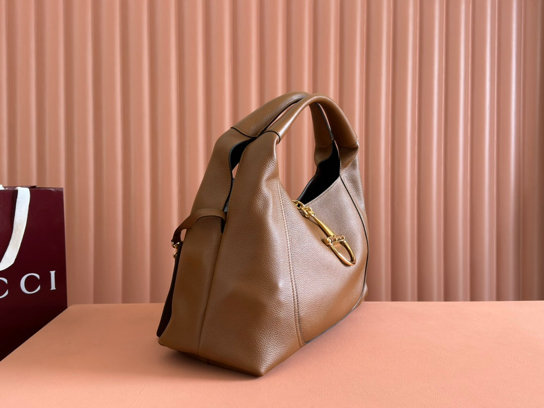 Gucci Softbit Shoulder Bag Brown Calfskin 248330