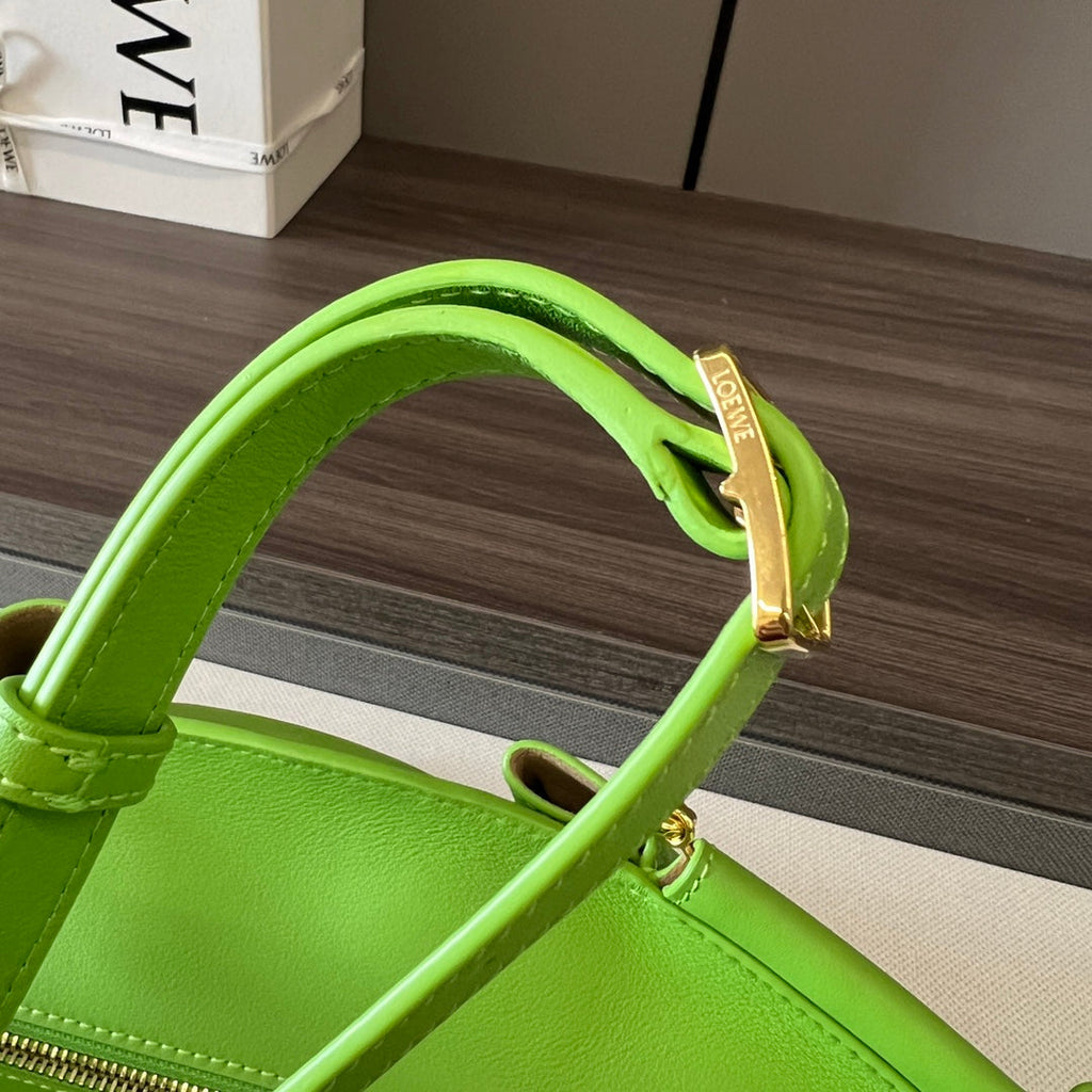 Loewe Small Paseo Chain Shoulder Bag Green Calfskin