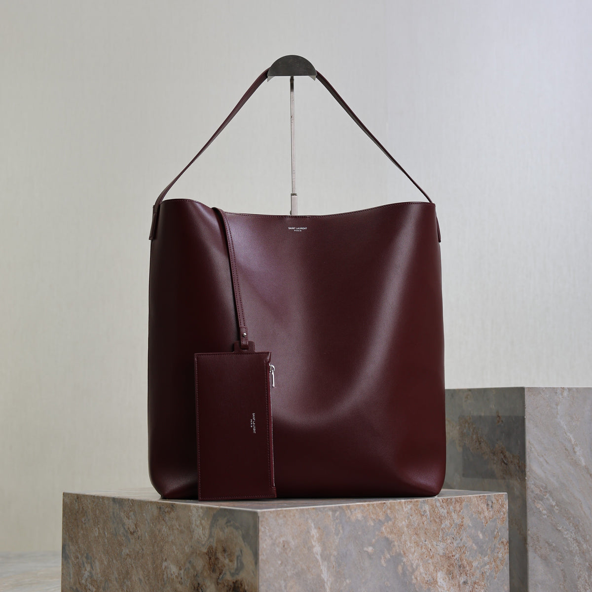 YSL Bold Hobo 37cm Burgundy Cowhide