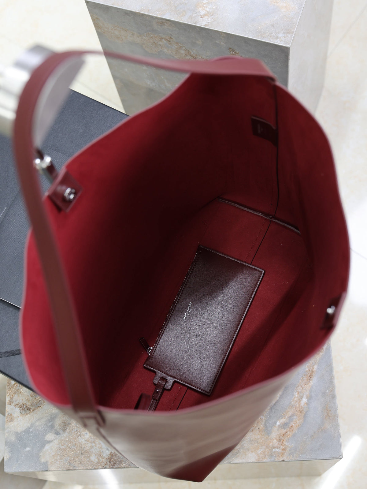 YSL Bold Hobo 37cm Burgundy Cowhide