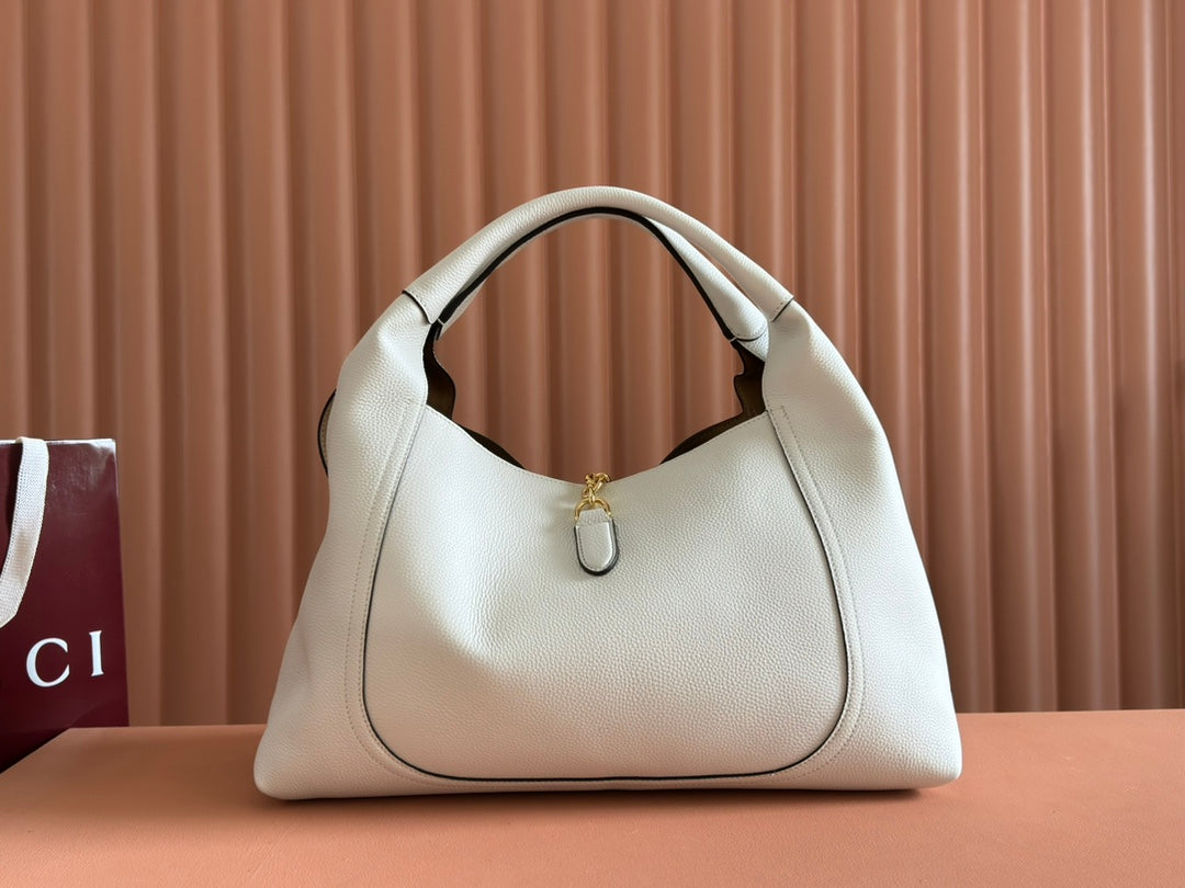Gucci Softbit Shoulder Bag White Calfskin 248332