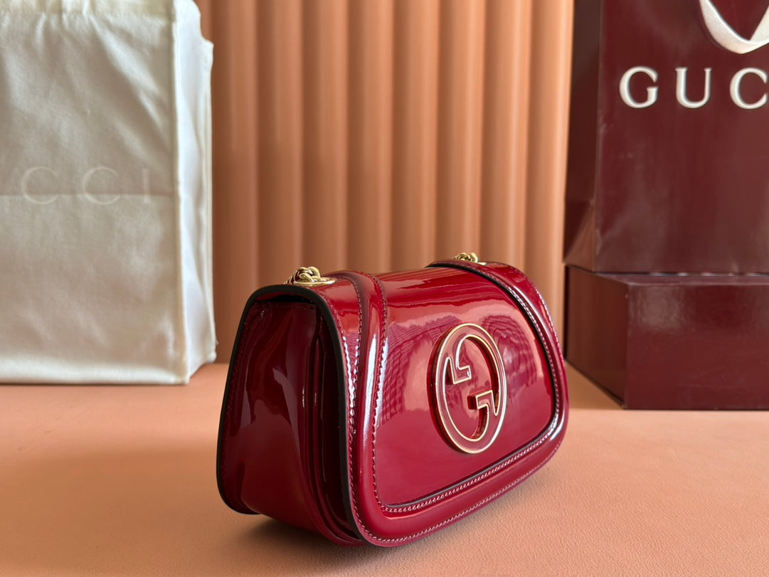 Gucci Blondie Bag Rosso Ancora Red Patent Leather