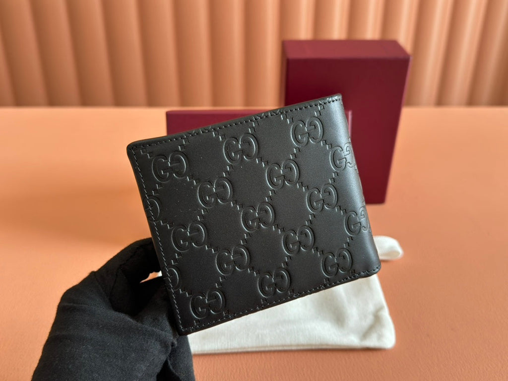 Gucci Wallet Black Embossed Leather 248405