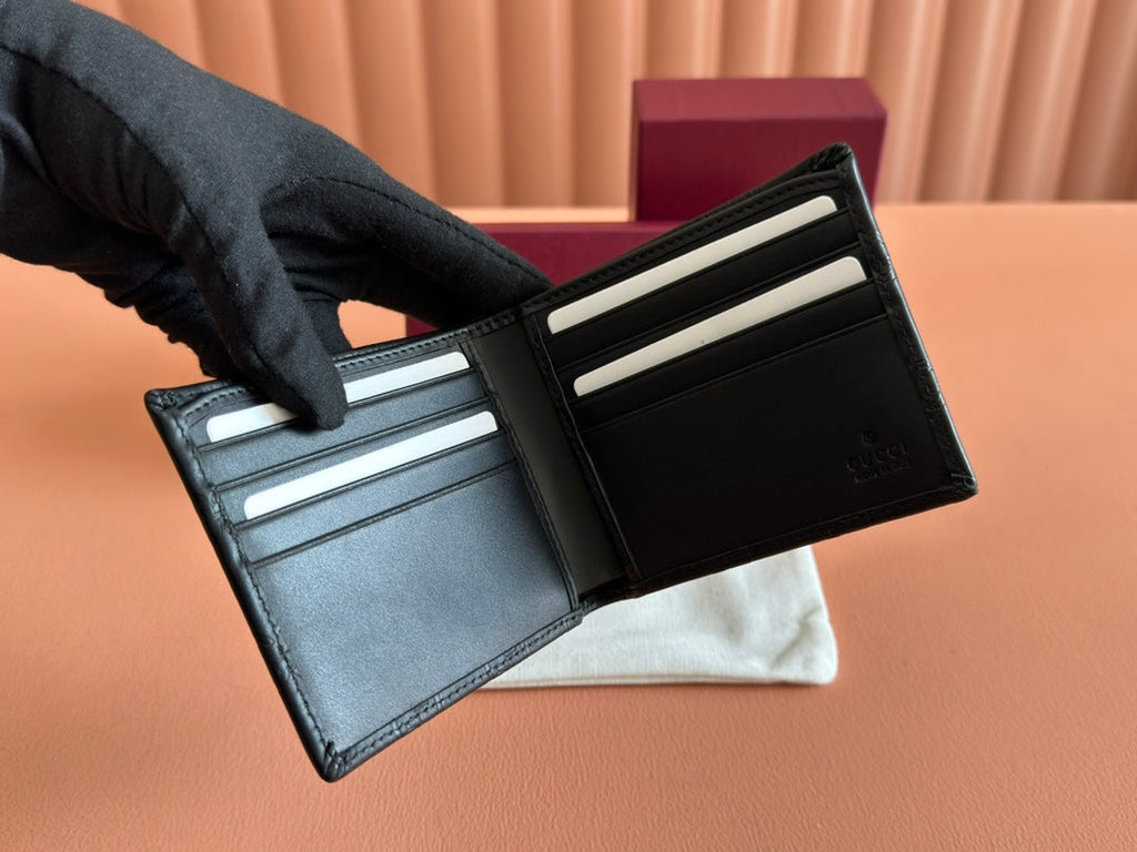 Gucci Wallet Black Embossed Leather 248405