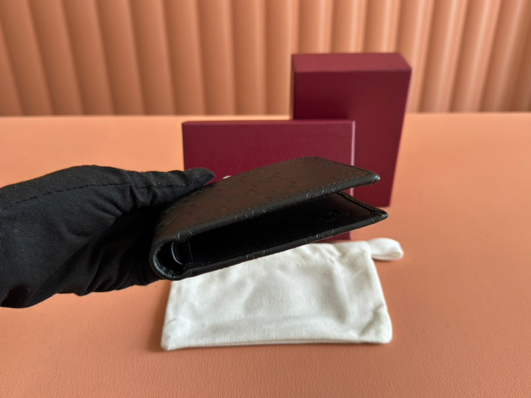 Gucci Wallet Black Embossed Leather 248405