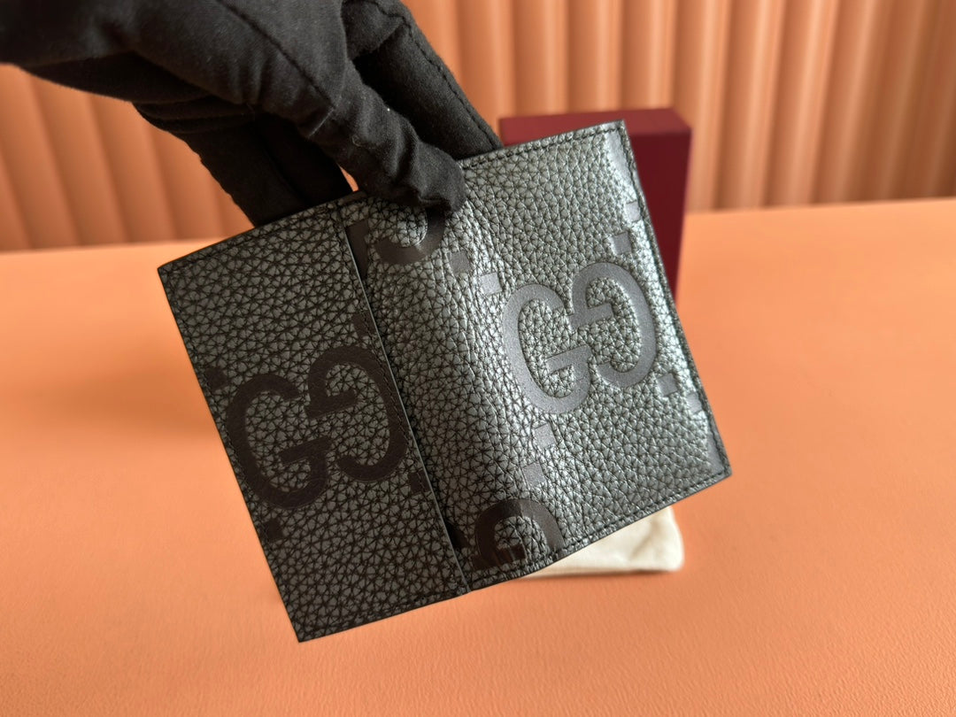 Gucci Long Card Wallet Grey mix Black Leather 248422