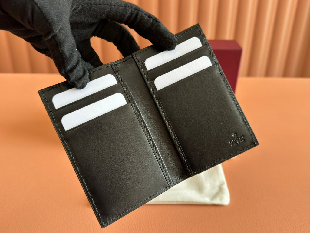 Gucci Long Card Wallet Grey mix Black Leather 248422