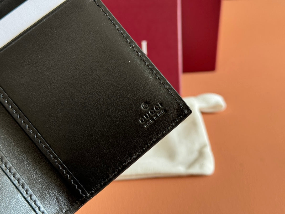 Gucci Long Card Wallet Grey mix Black Leather 248422