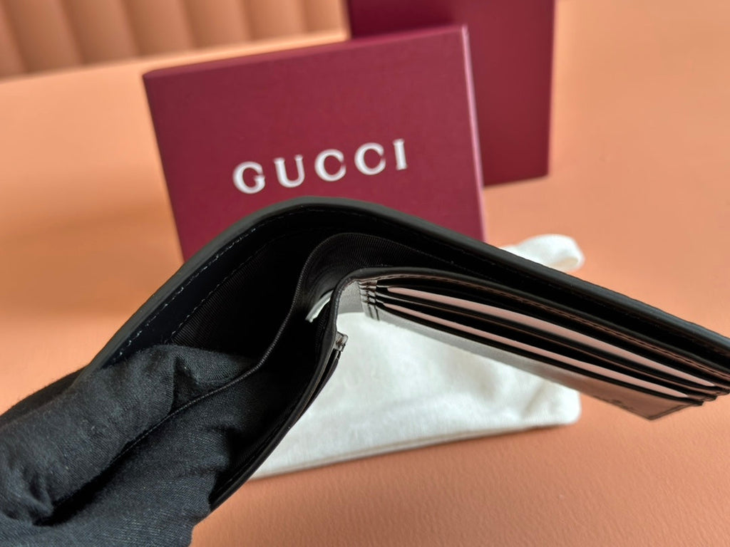 Gucci Wallet Grey mix Black Leather 248423