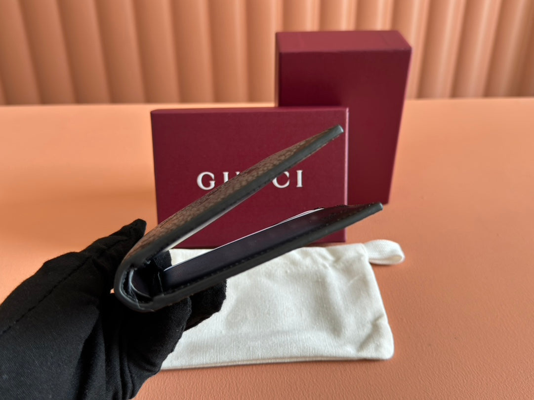 Gucci Wallet Grey mix Black Leather 248423