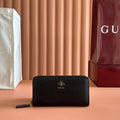 GG Animalier Zip-Around Wallet Black Leather