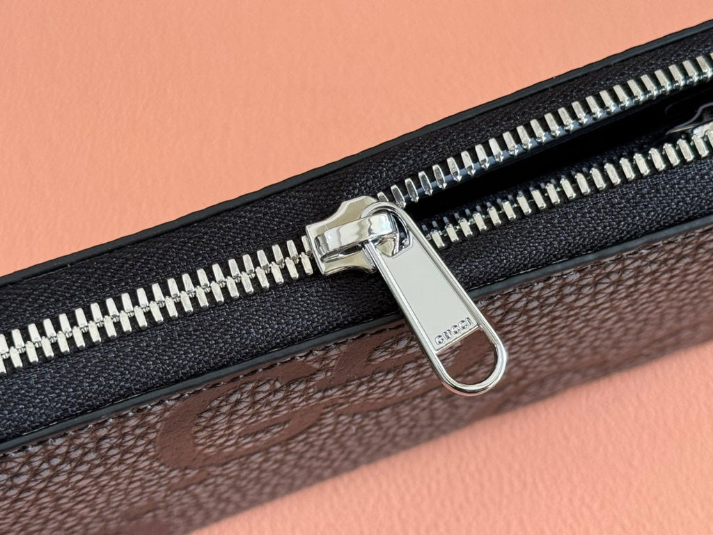 Gucci Long Wallet Grey mix Black Leather 248424