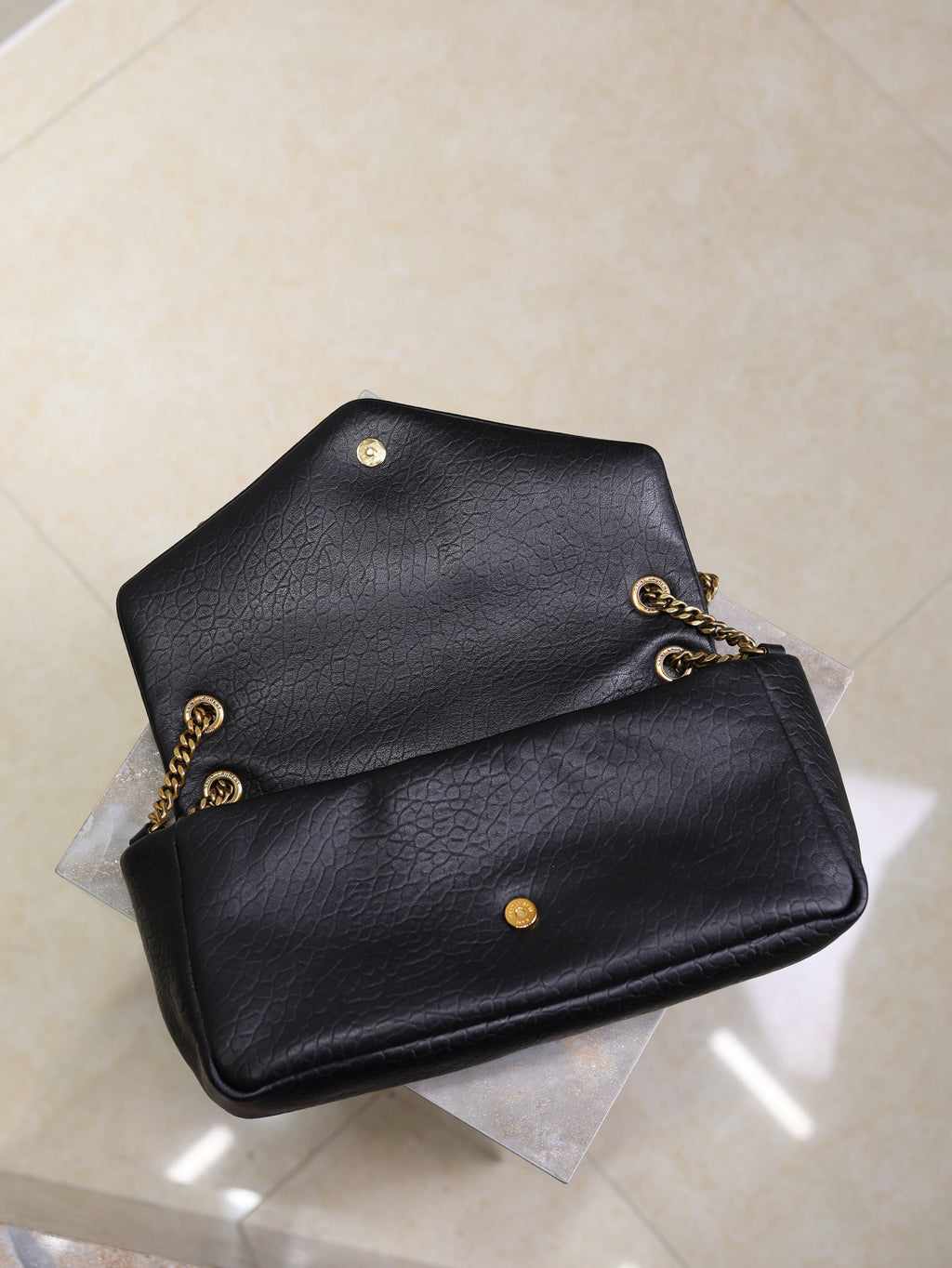 YSL Calypso Bag 30cm Black Lambskin With Gold Hardware
