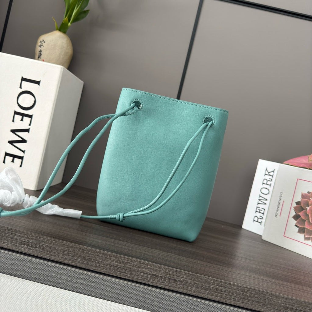 Loewe Small Pebble Hobo Light Blue Smooth Calfskin