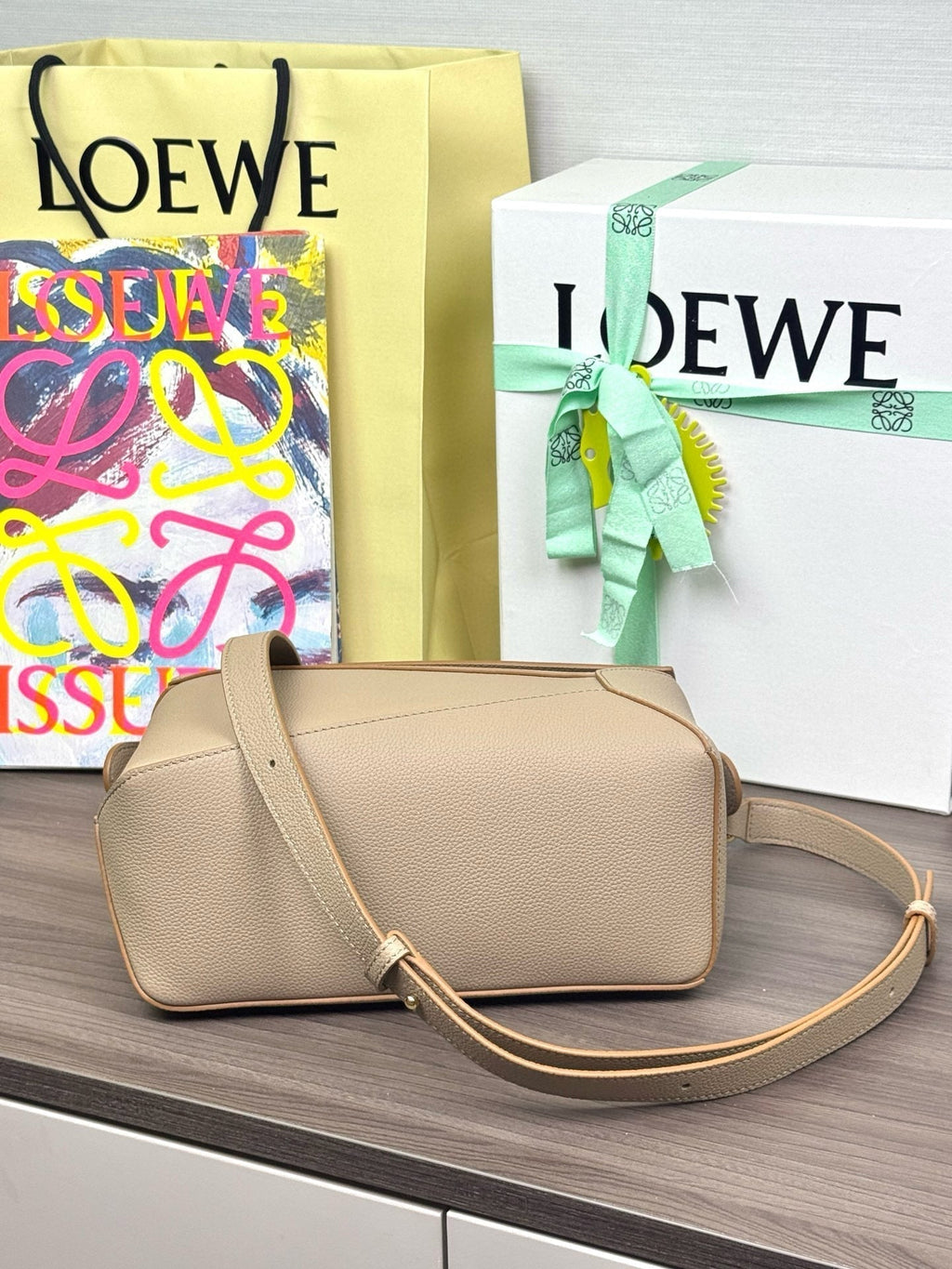 Loewe Small Puzzle Bag in Sand Soft Grained Calfskin