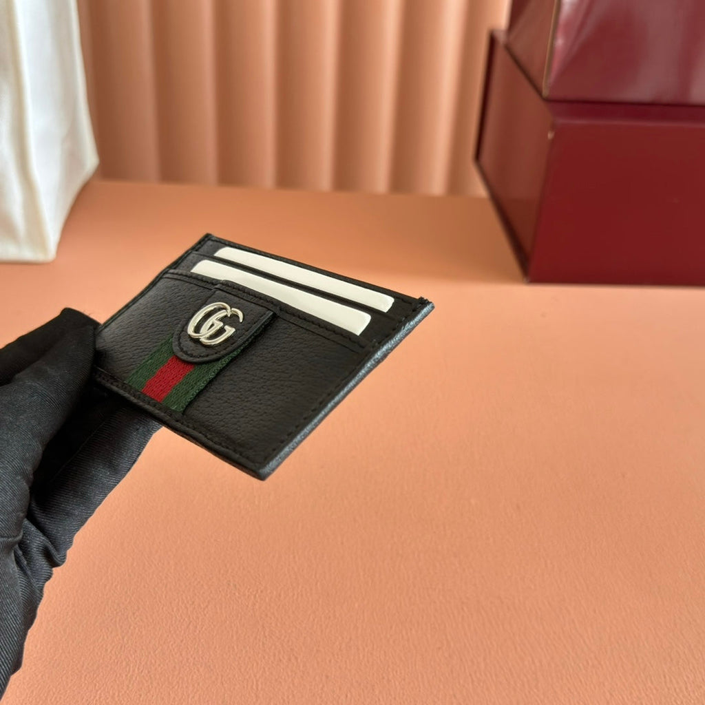 GG Ophidia Card Holder Black Leather