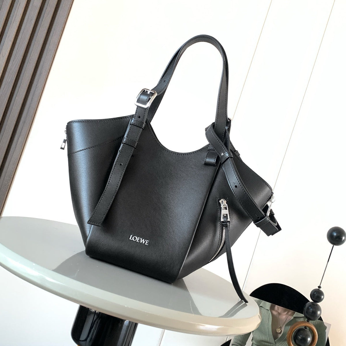 Loewe Hammock Bag 15 cm Black Calfskin