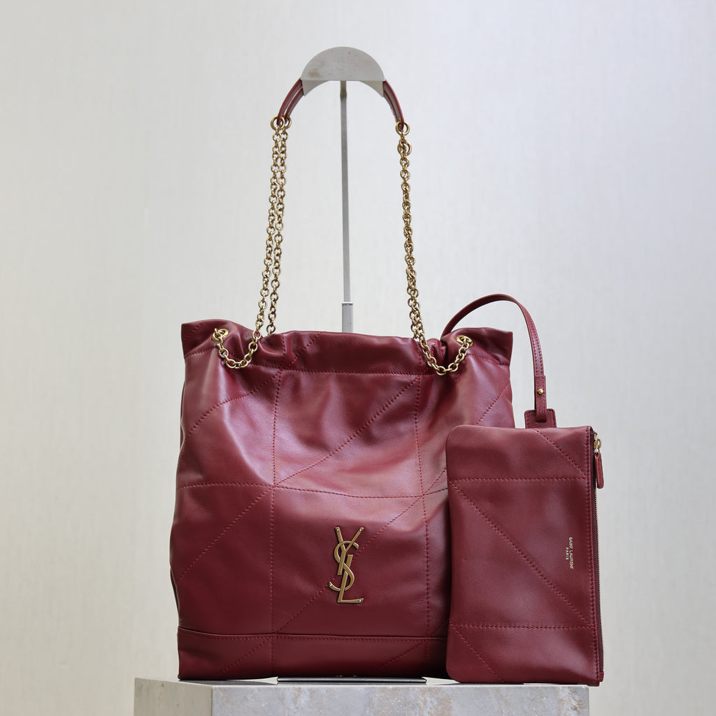 YSL Jamie Shopping Burgundy Lambskin