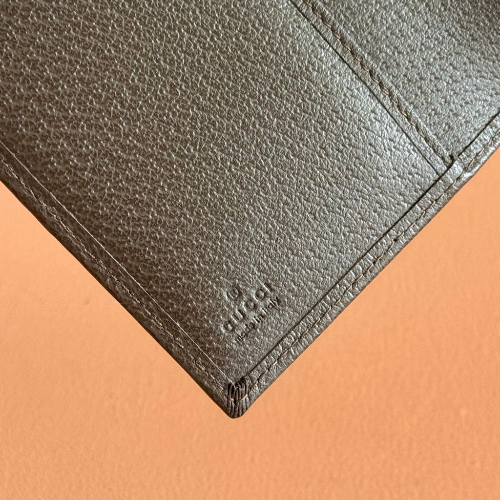 GG Ophidia Passport Case Brown Beige Canvas Leather