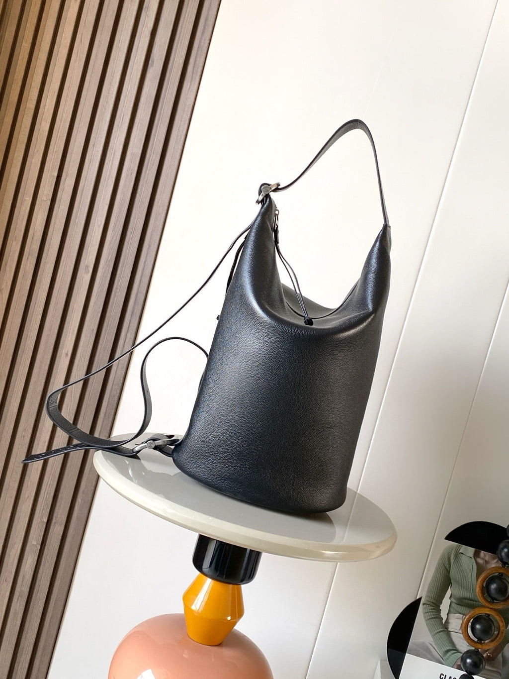 Loewe Loop Bucket Bag Black Supple Grained Calfskin