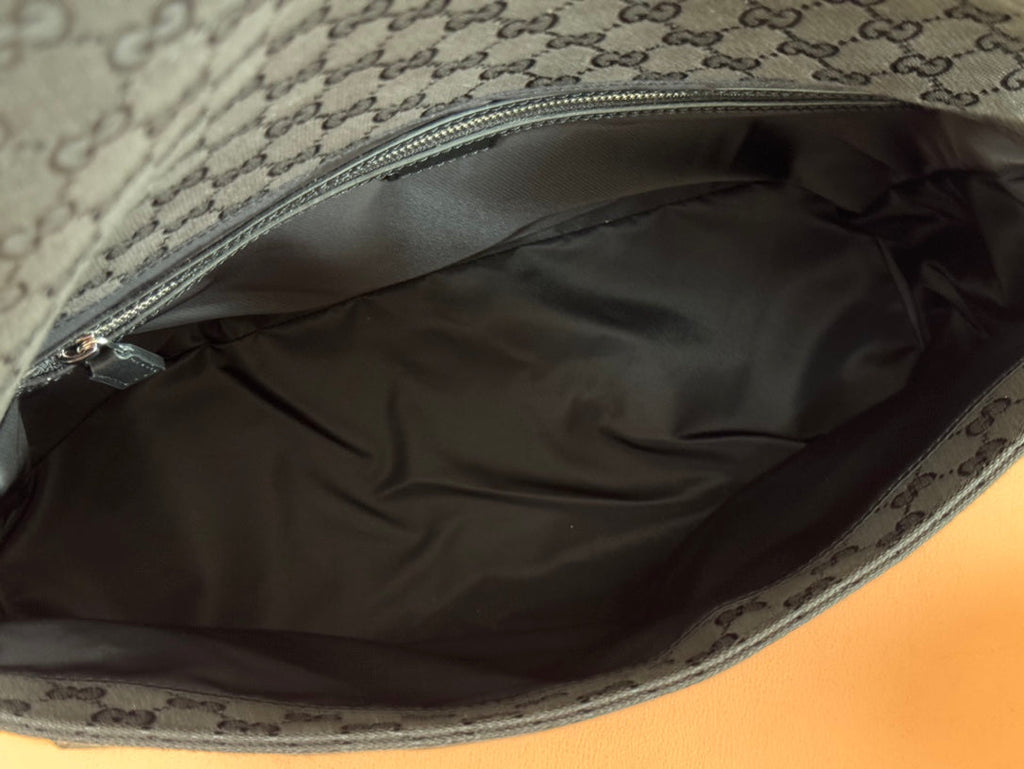 Gucci 36cm Bag Black Canvas Leather 248456