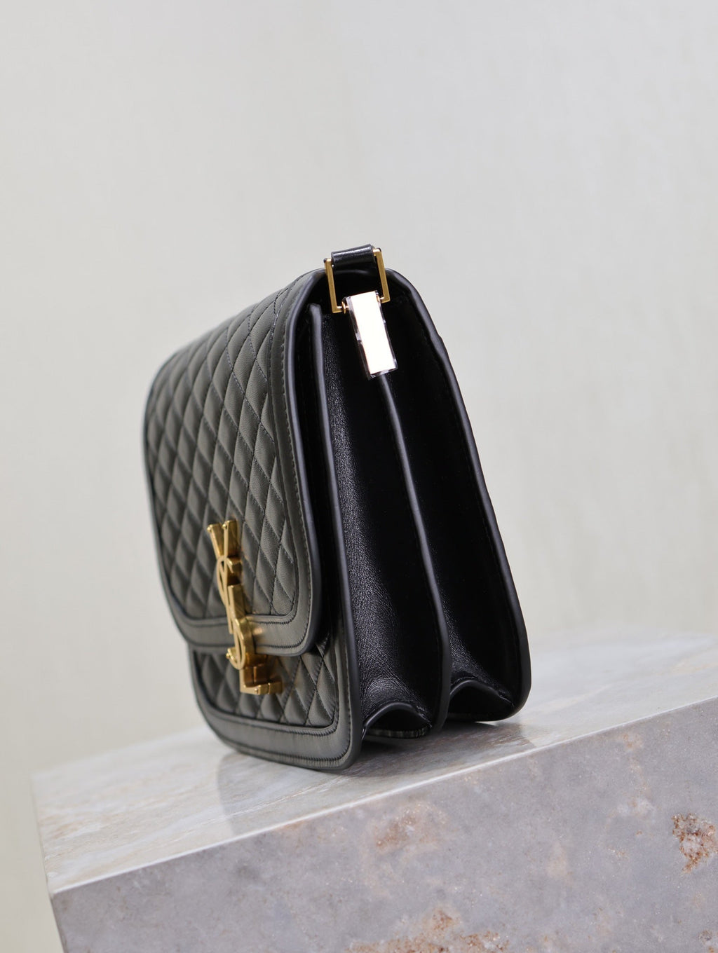 YSL Solferino Shoulder Bag Black Quited Lambskin