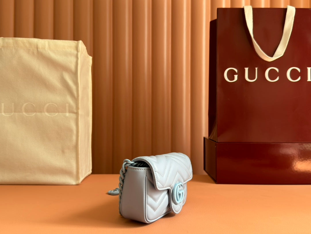 Gucci GG Marmont 16.5 Bag All Blue Calfskin 248349