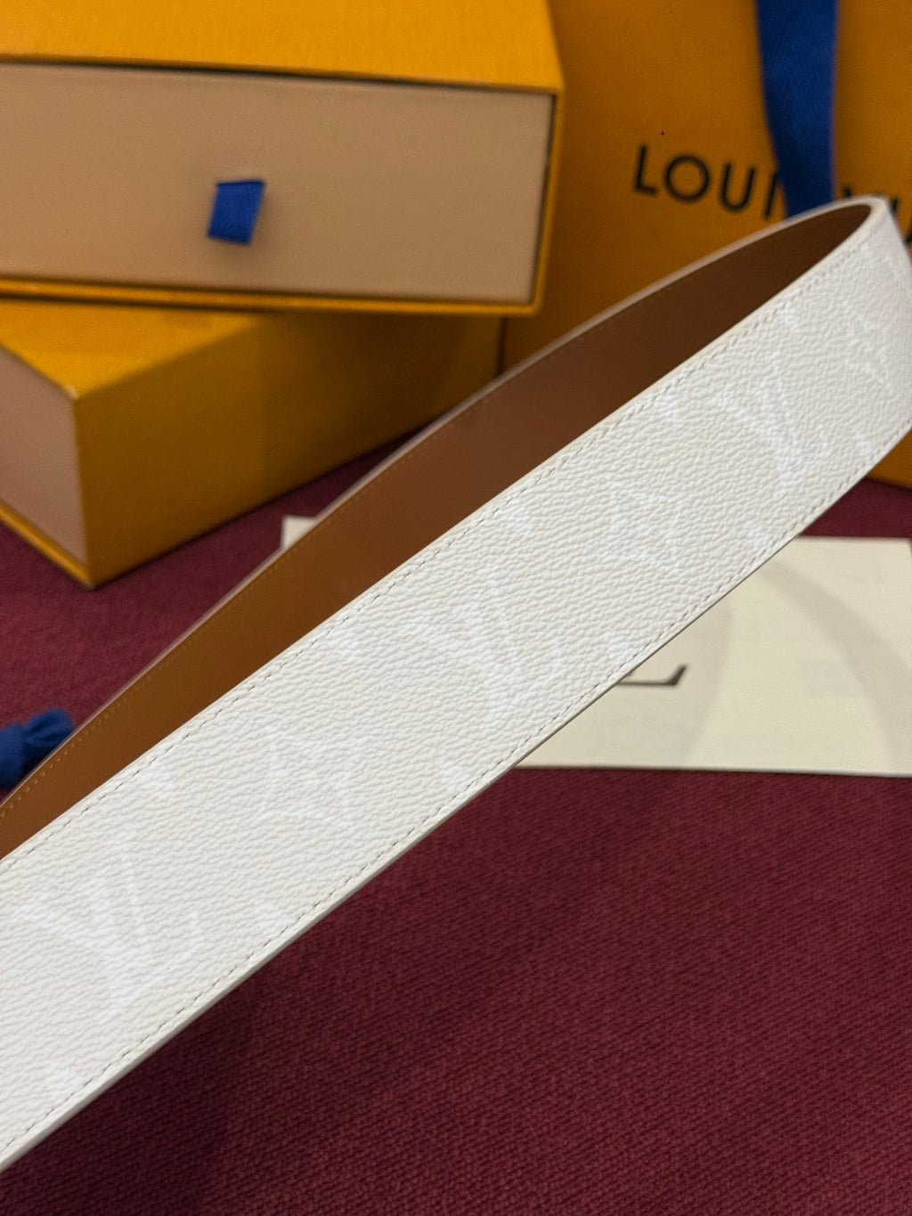 Louis Vuitton LV Initials Monogram Reflective 40MM Reversible Belt White