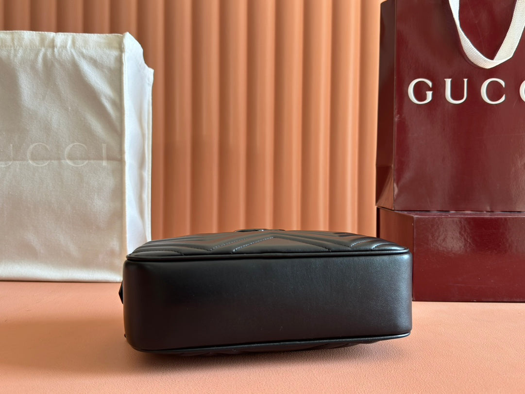 Gucci GG Marmont 24 Bag All Black Calfskin 248345