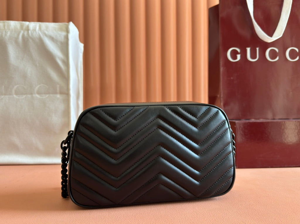 Gucci GG Marmont 24 Bag All Black Calfskin 248345