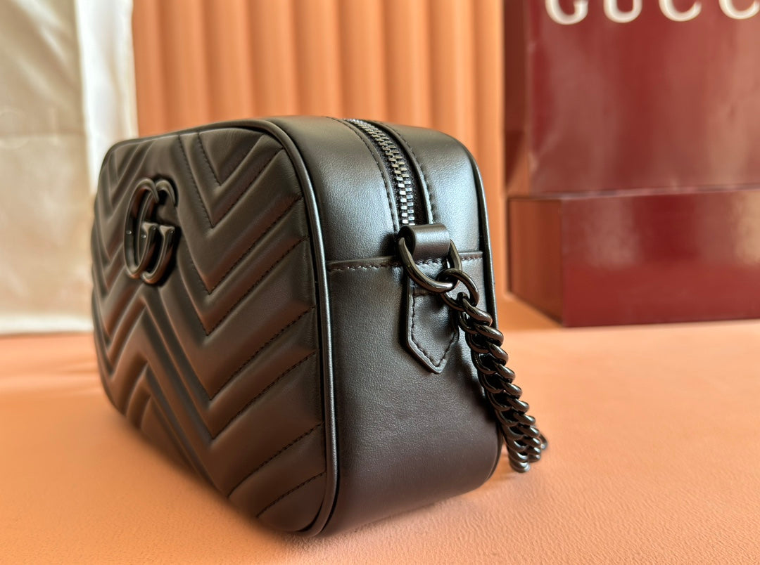 Gucci GG Marmont 24 Bag All Black Calfskin 248345