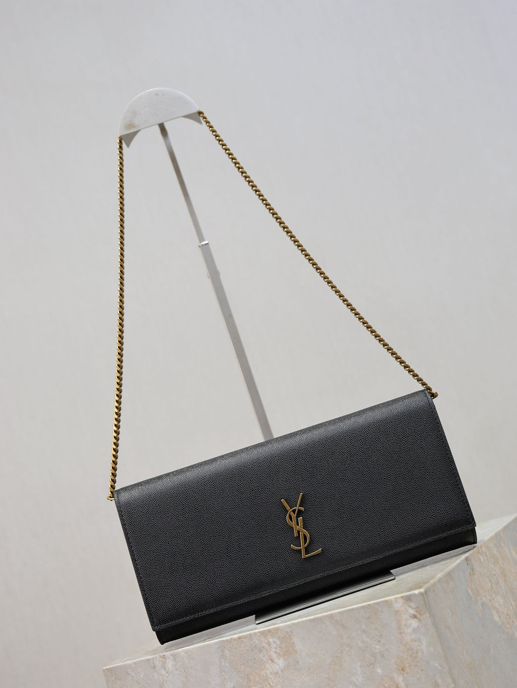YSL Kate Clutch Bag Black Caviar Leather