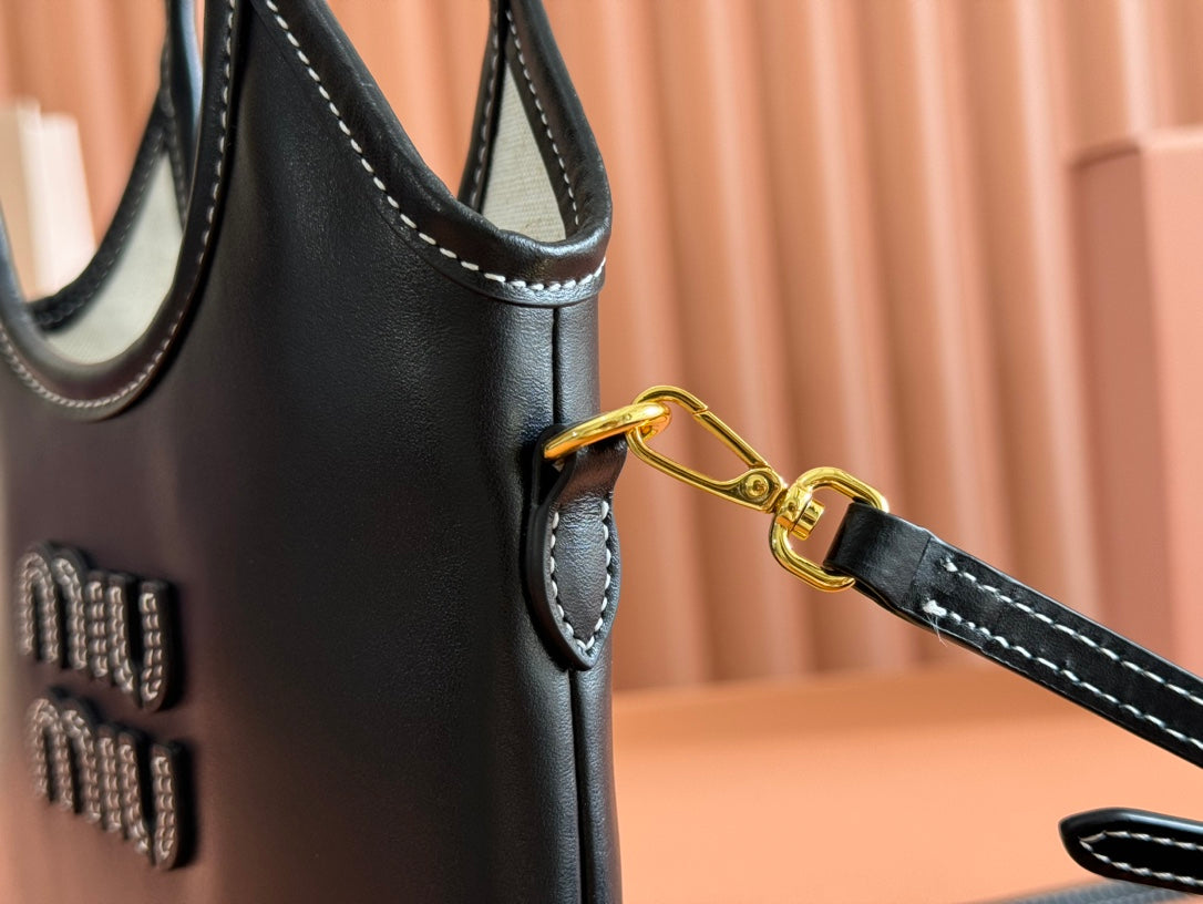 IVY Tote Bag 20 Black Leather 239728
