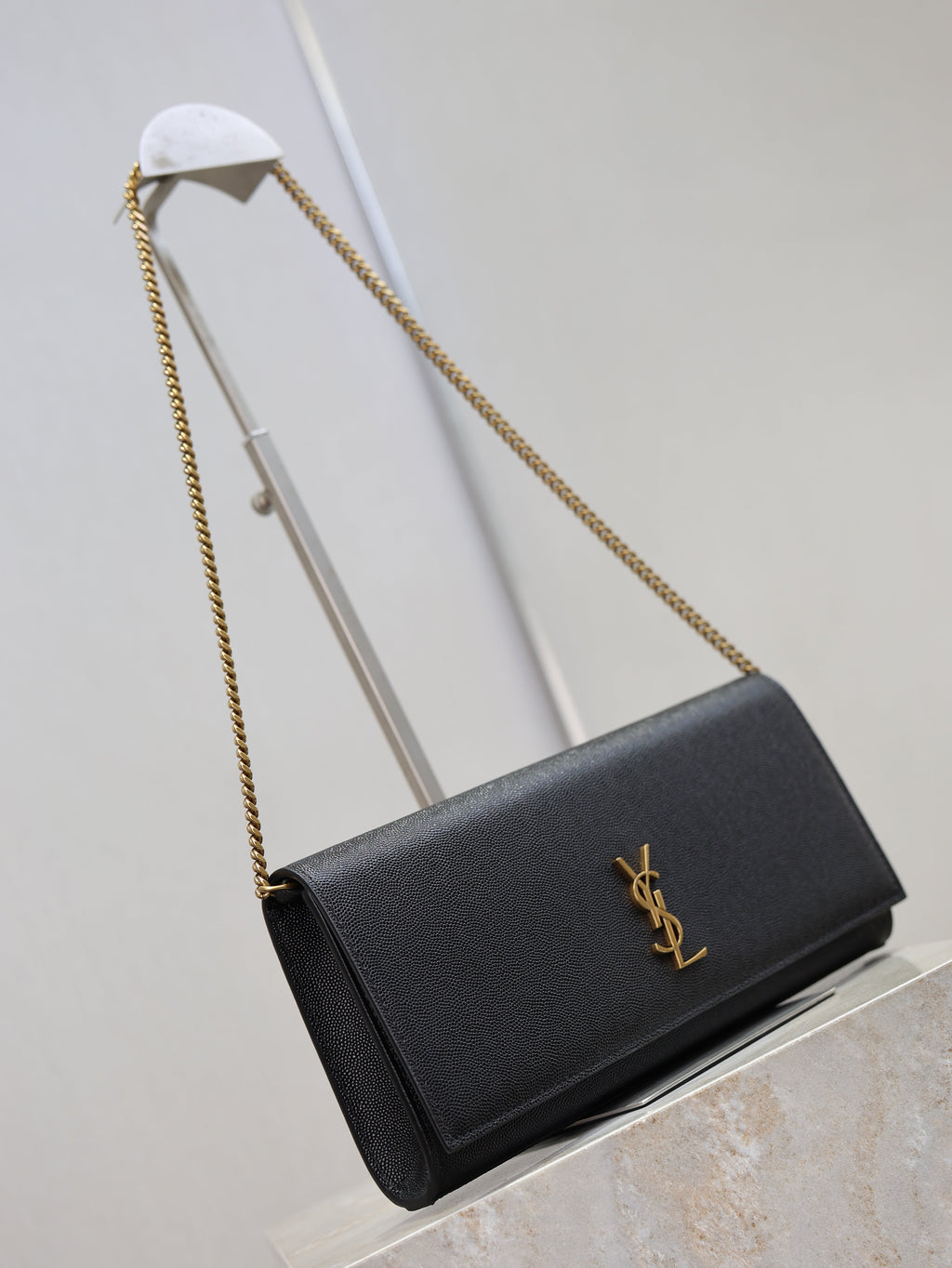 YSL Kate Clutch Bag Black Caviar Leather