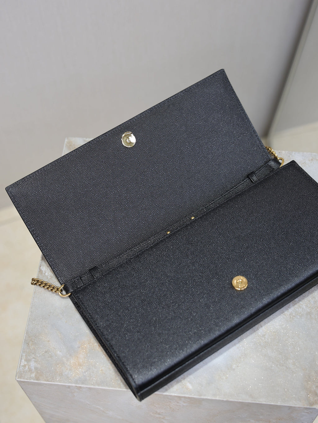 YSL Kate Clutch Bag Black Caviar Leather