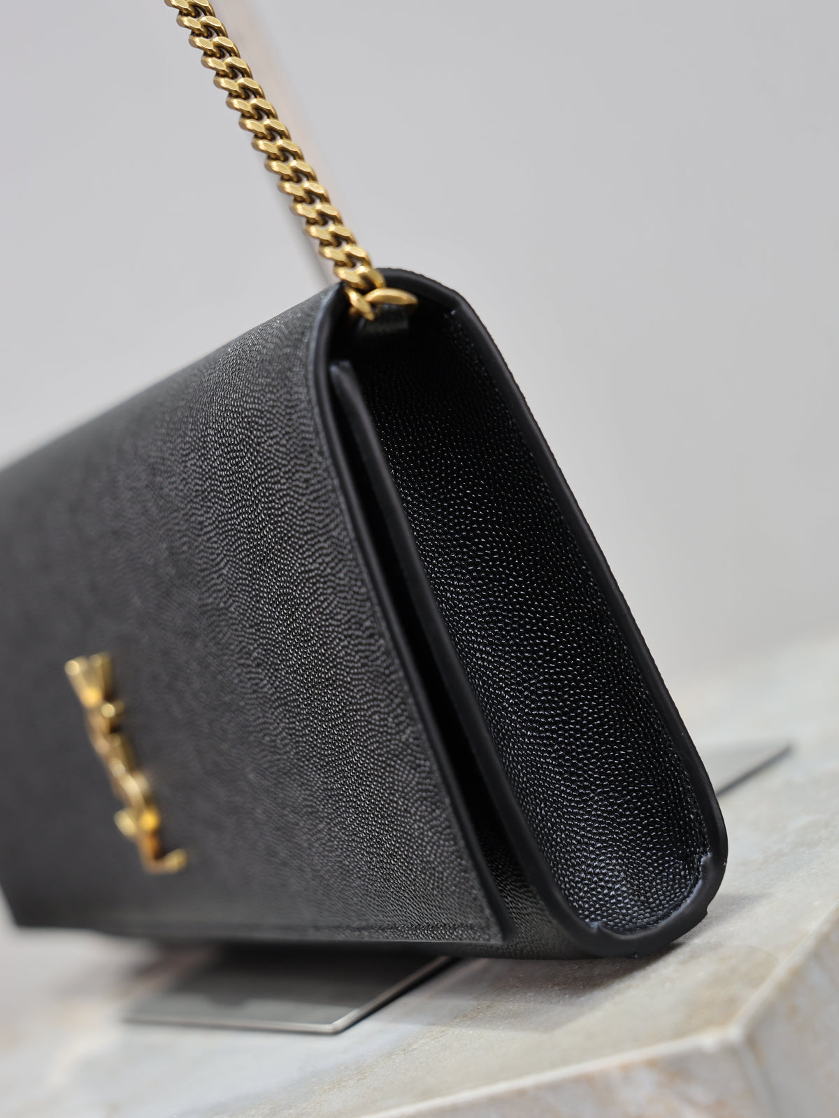 YSL Kate Clutch Bag Black Caviar Leather