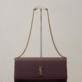YSL Kate Clutch Bag Burgundy Caviar Leather