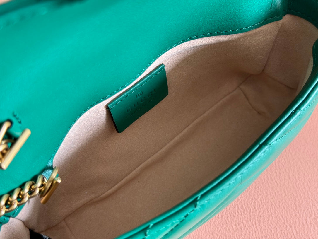Gucci GG Marmont 16.5 Bag Green Calfskin 248372