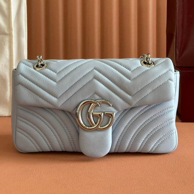 Gucci GG Marmont Bag Blue Sheepskin 250847