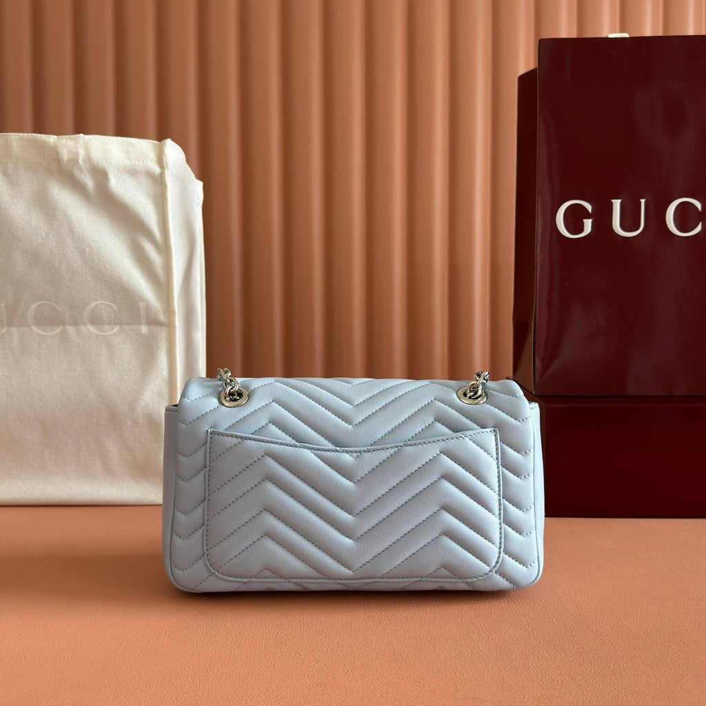 Gucci GG Marmont Bag Blue Sheepskin 250847