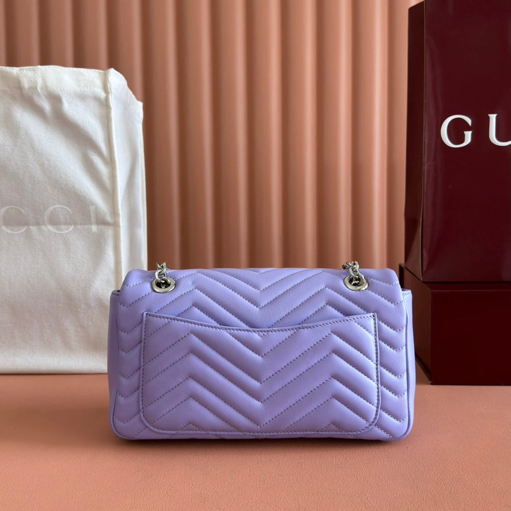 Gucci GG Marmont Bag Purple Sheepskin 250851