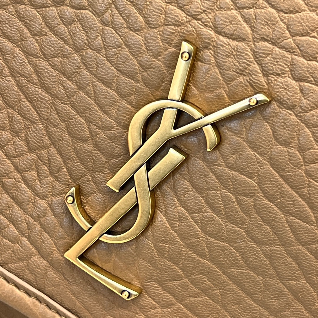 YSL Handbag 28 Tan Brown Pattern Lambskin