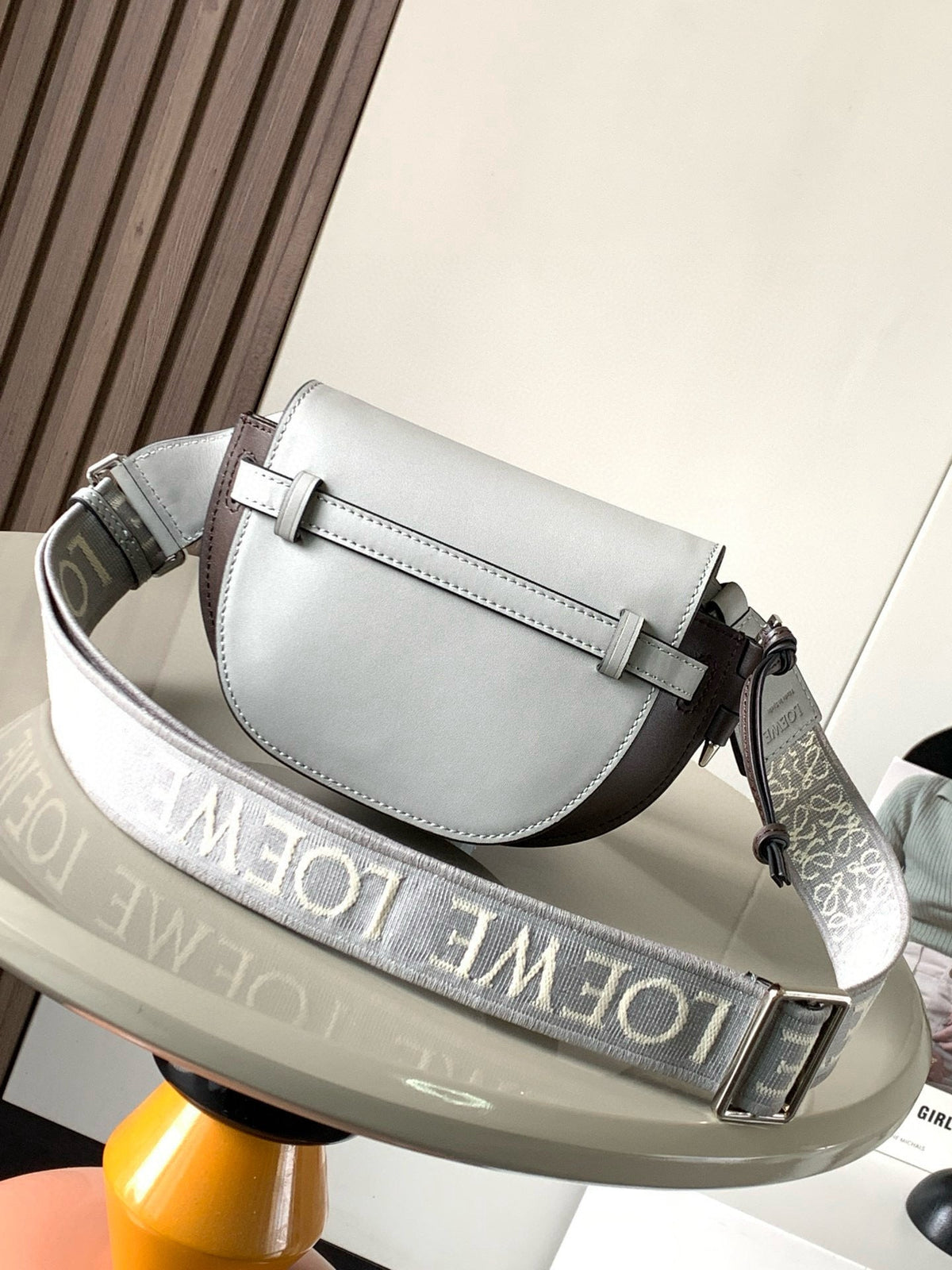 Loewe Mini Gate Dual Bag Light Grey Calfskin