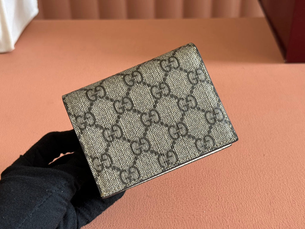 Gucci Marmont Wallet Ebony mix White Canvas Leather 250956
