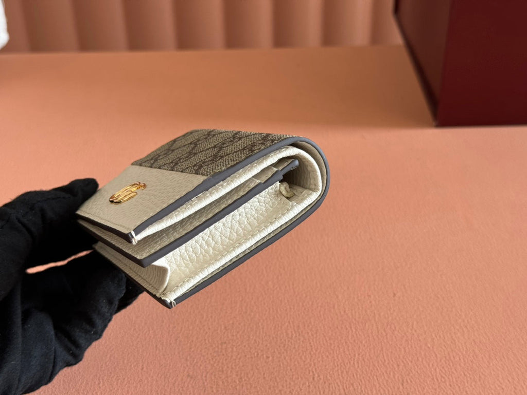 Gucci Marmont Wallet Ebony mix White Canvas Leather 250956