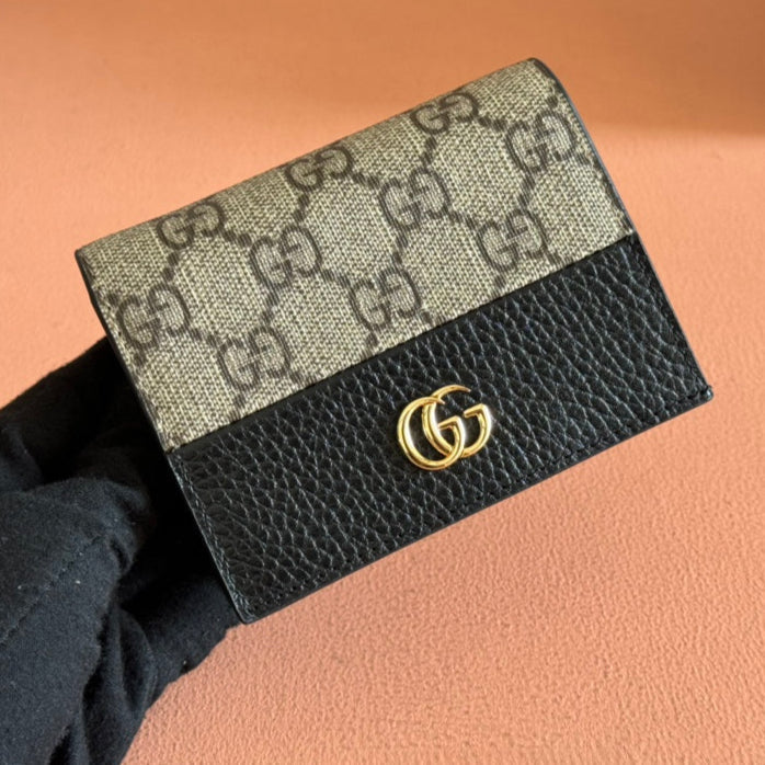 Gucci Marmont Wallet Ebony mix Black Canvas Leather 250957