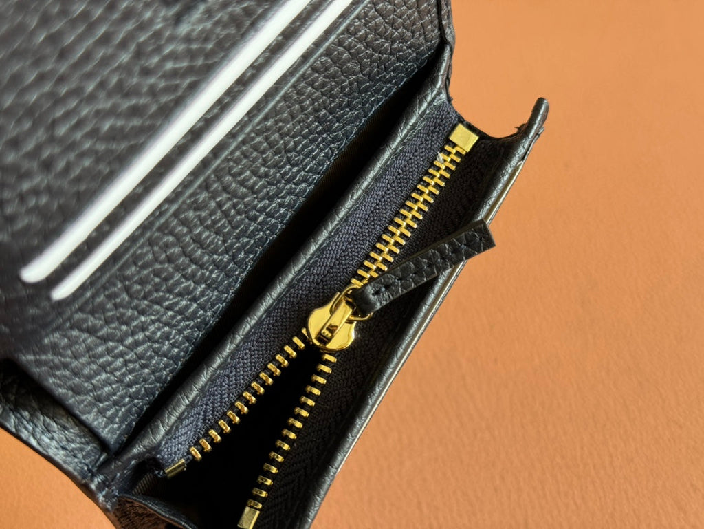 Gucci Marmont Wallet Ebony Blue Black Canvas Leather 250958