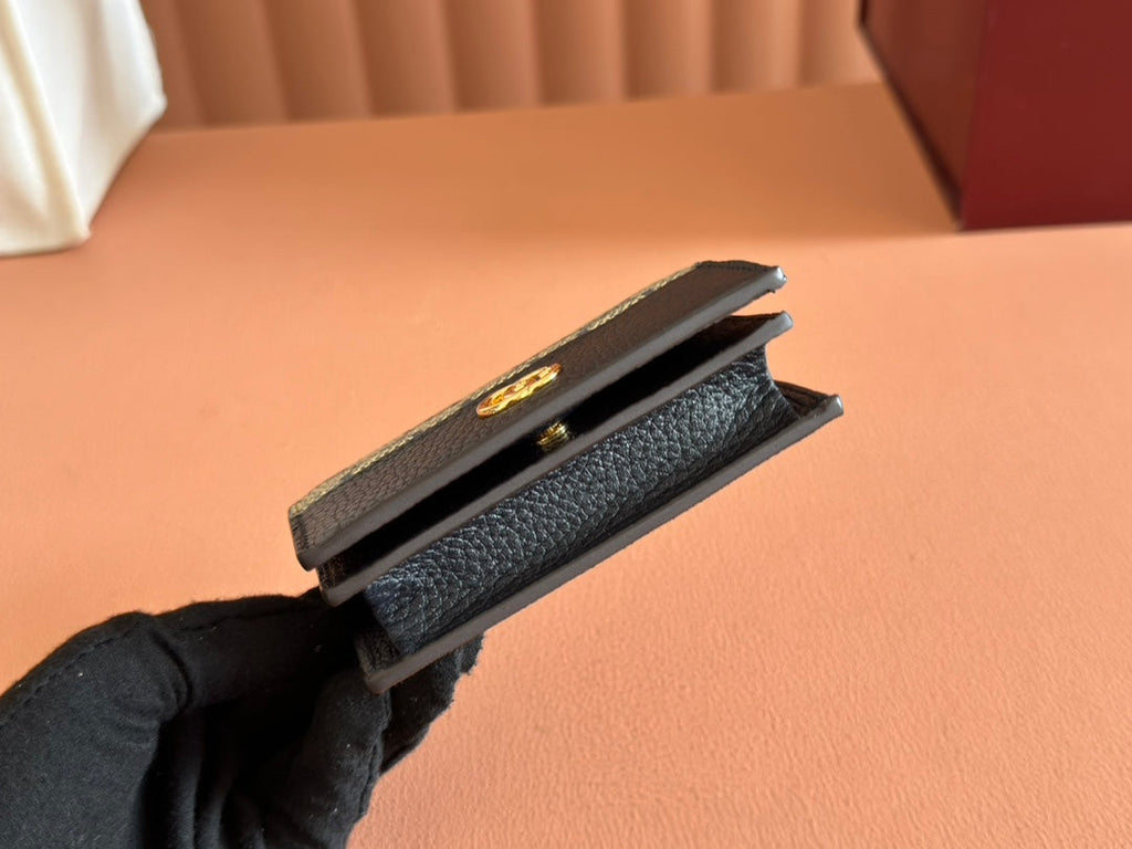 Gucci Marmont Wallet Ebony Blue Black Canvas Leather 250958